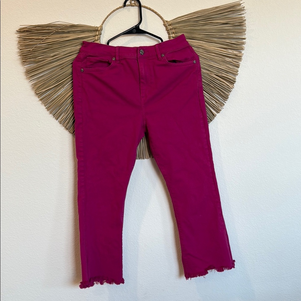 LOFT Pink Ankle Cropped Jeans